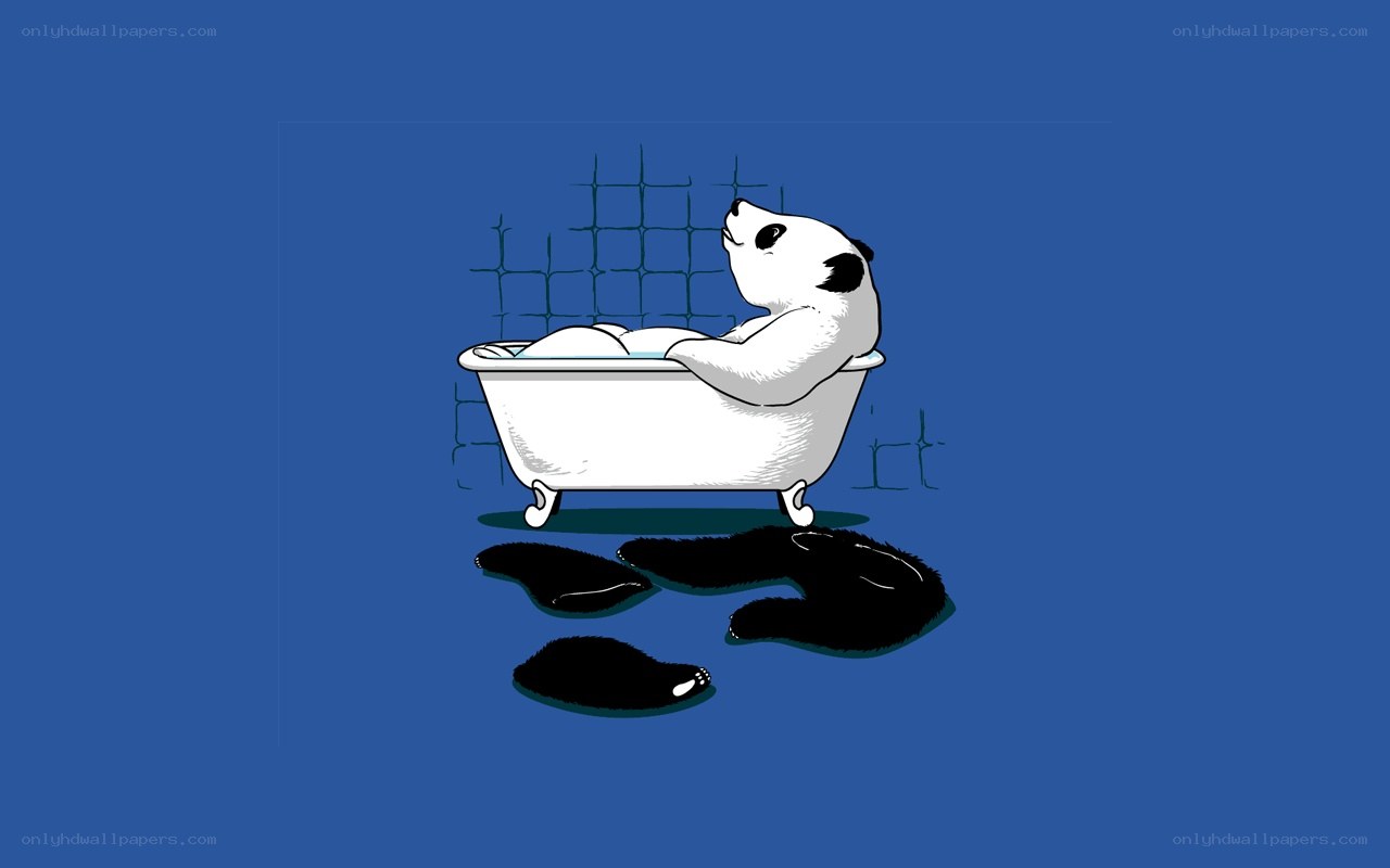 panda in bathtub