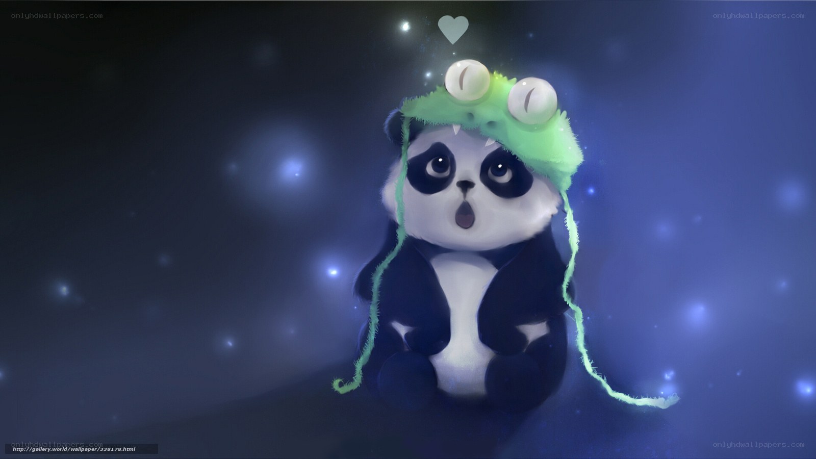 Panda in frog hat