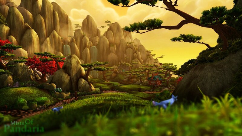 Panda in Grassy Valley