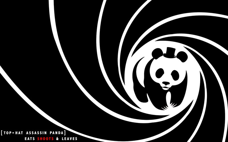 Panda in Gun Barrel — Black