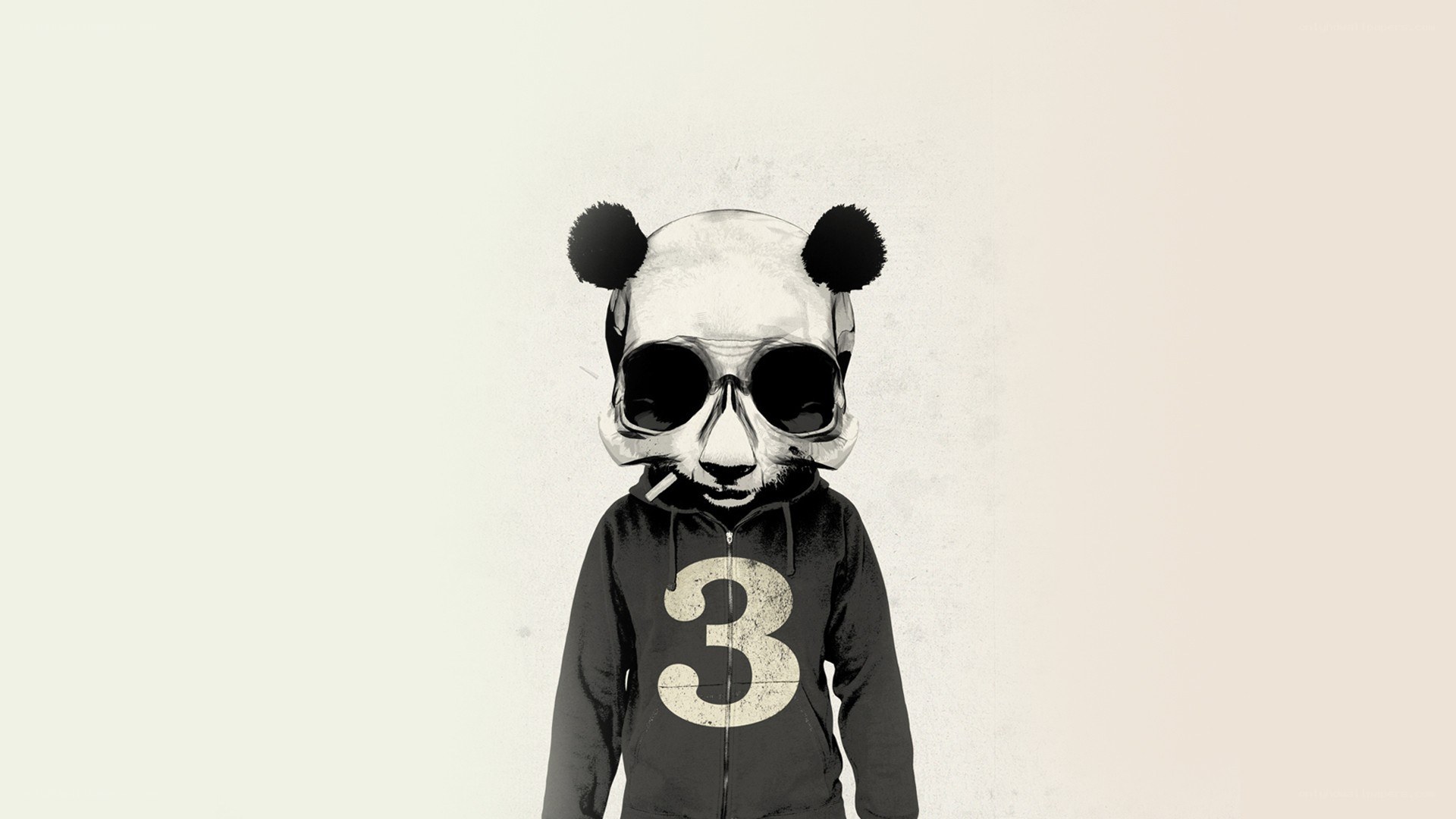 panda in hoodie with sunglasses