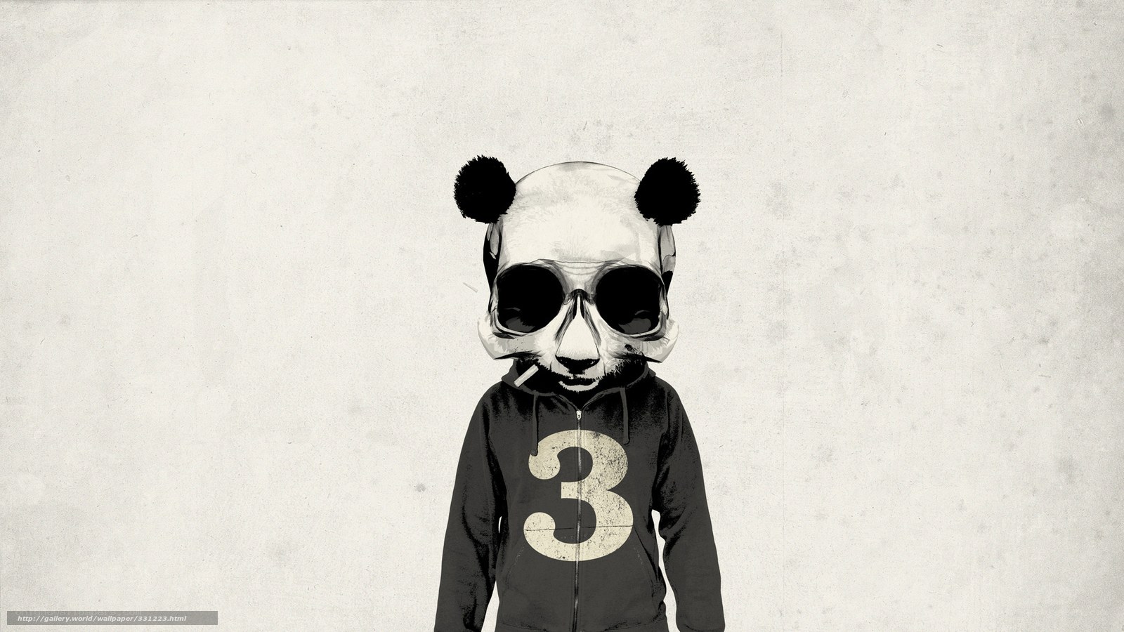 Panda in hoodie with sunglasses
