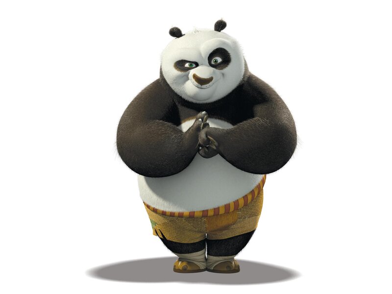 Panda in Martial Arts Pose — Black, Confident