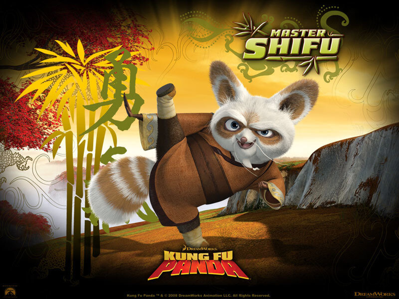 Panda in Martial Arts Pose — Yellow
