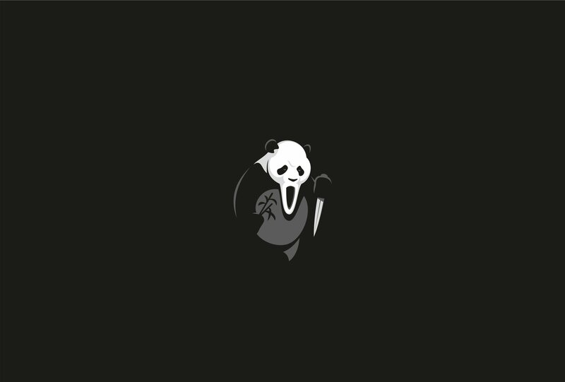 Panda in Scream mask