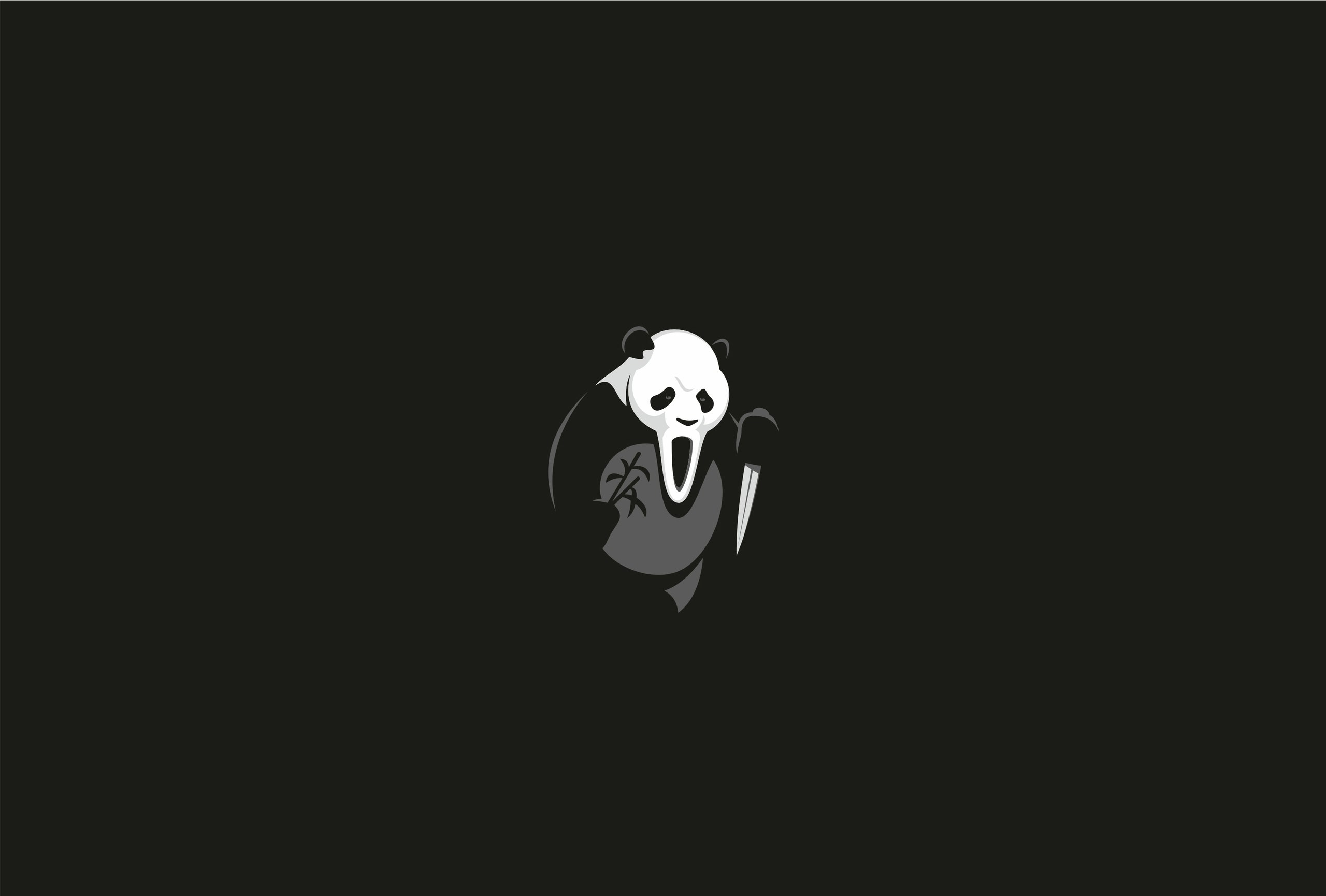 Panda in Scream mask