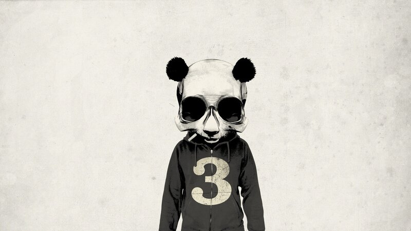 Panda Mask Person — Black