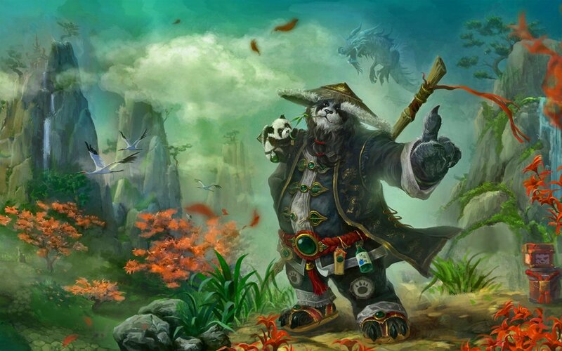 Panda Monk Warrior — Green, Dramatic