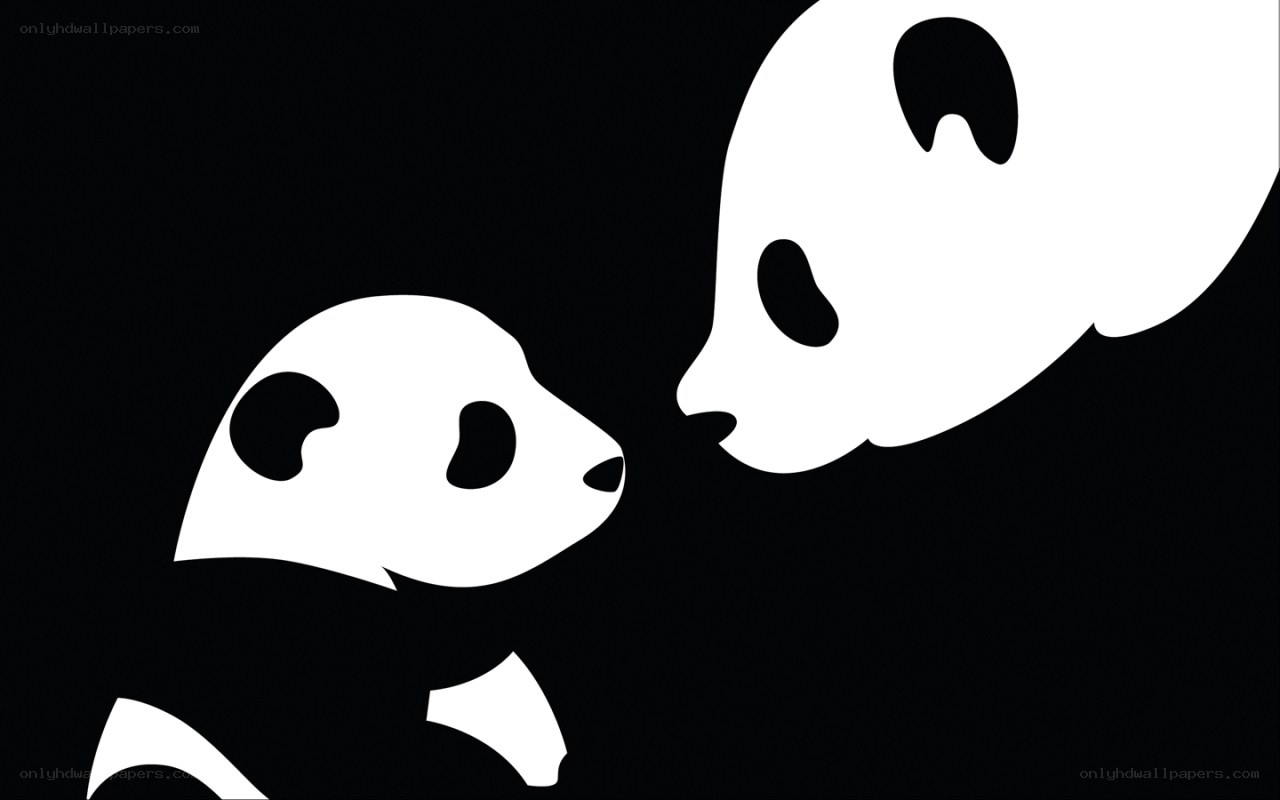 Panda mother and cub
