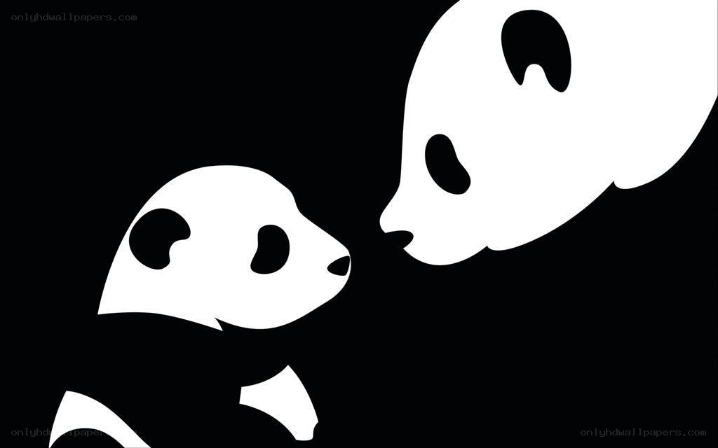 Panda mother and cub