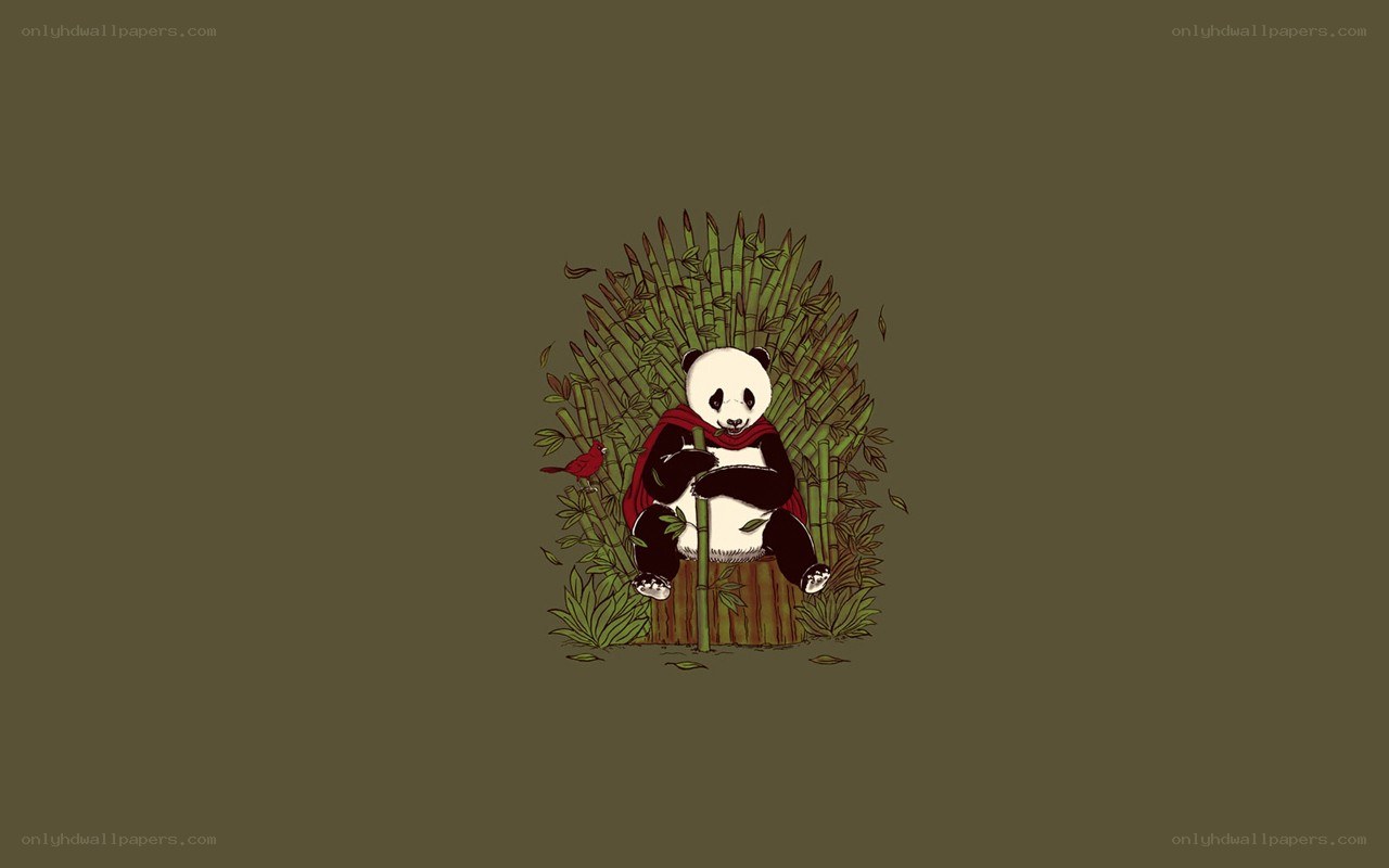 panda on a bamboo throne