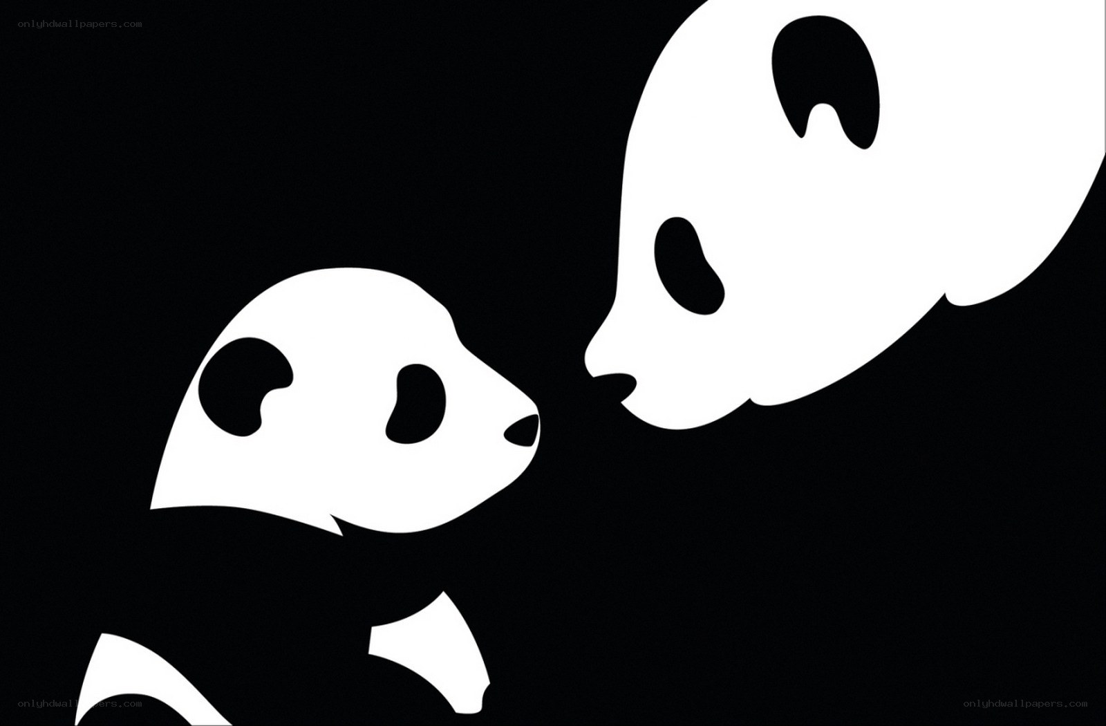 Panda Pair Silhouette