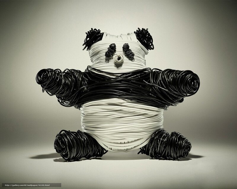 Panda Sculpture from Cables
