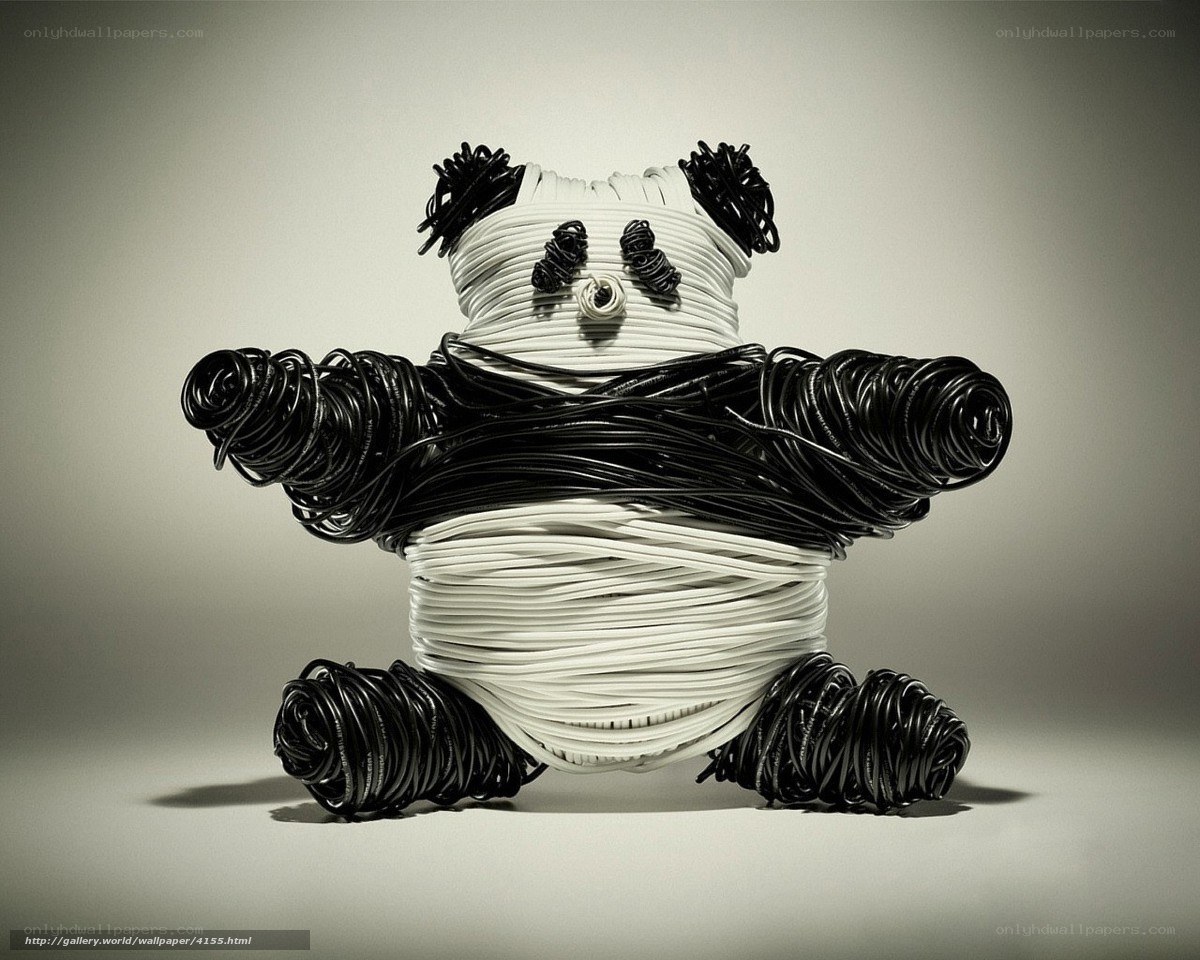Panda Sculpture from Cables