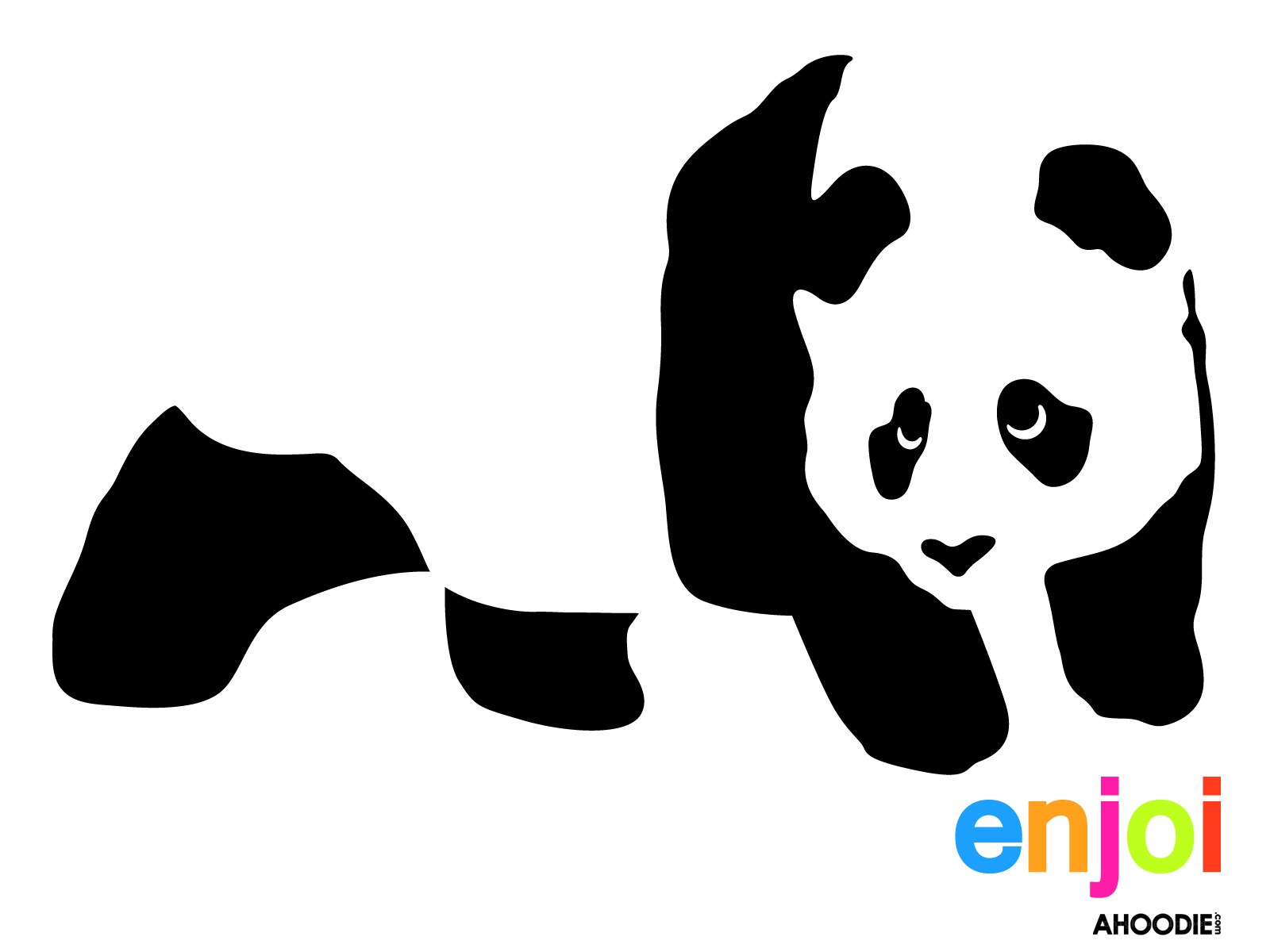 panda silhouette coloring page