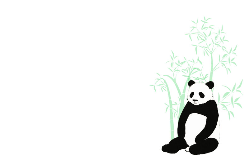 panda sitting by bamboo