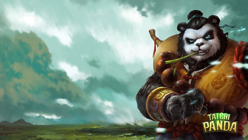 Panda Warrior Holding Bamboo