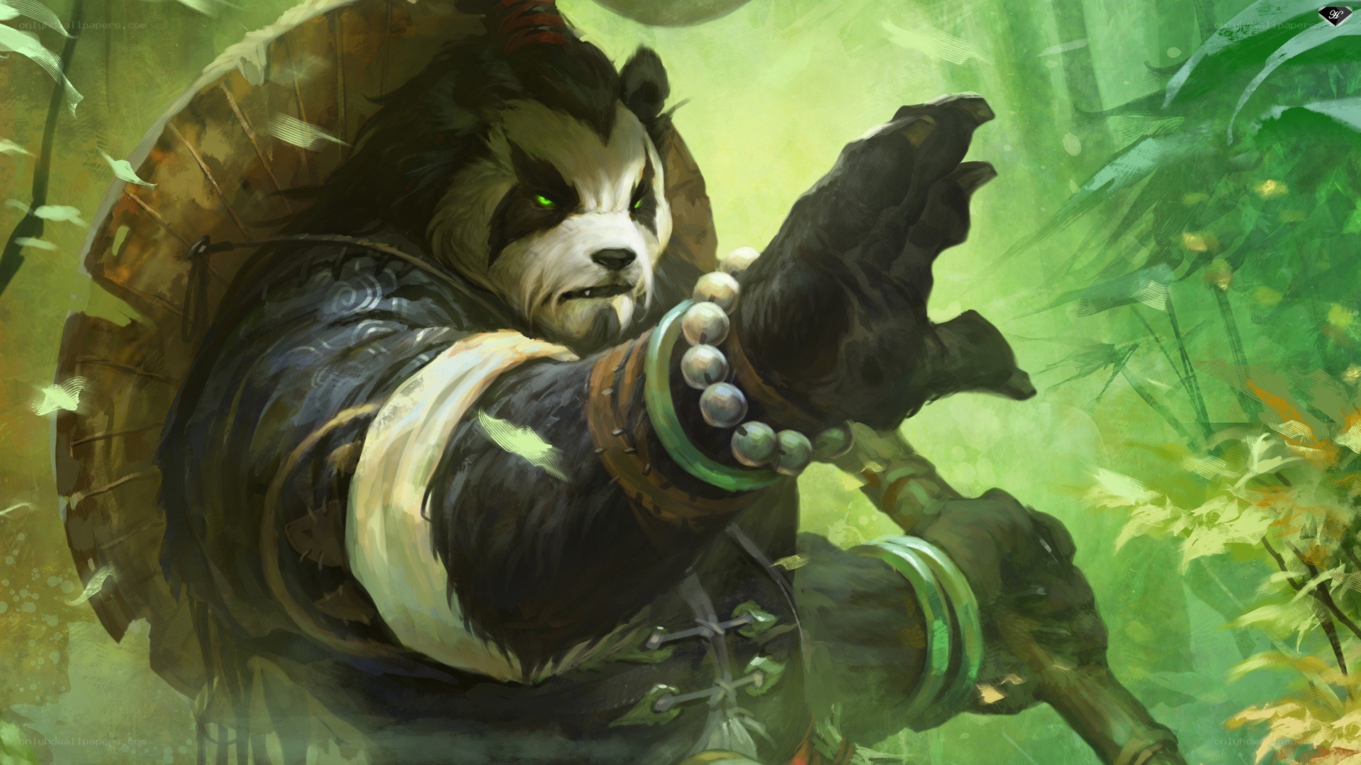 panda warrior in forest