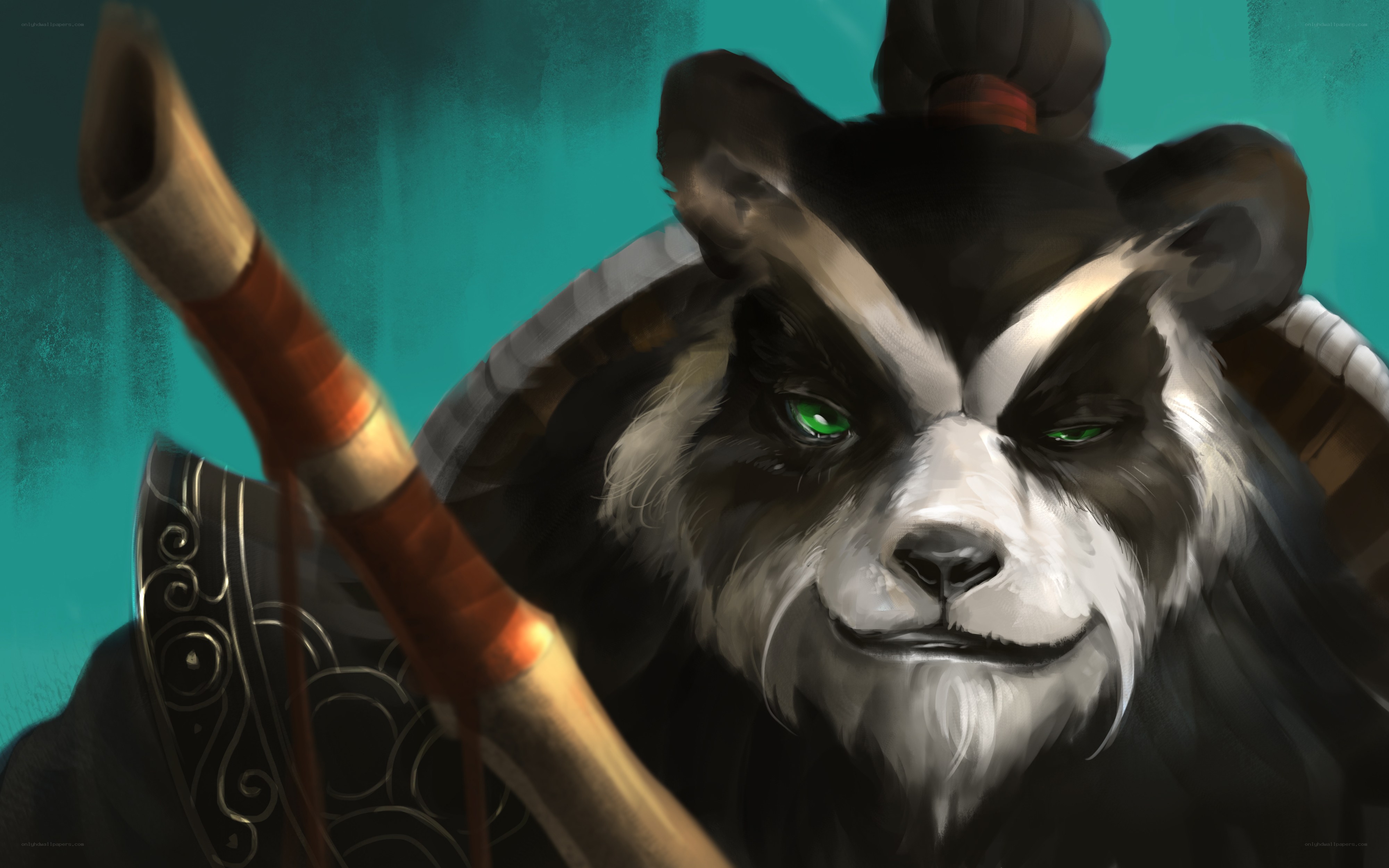 panda warrior with bow