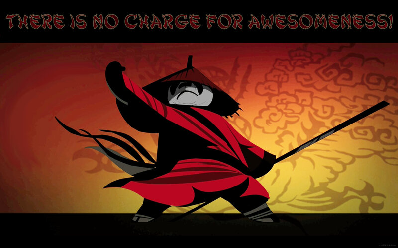 Panda Warrior with Sword — Red