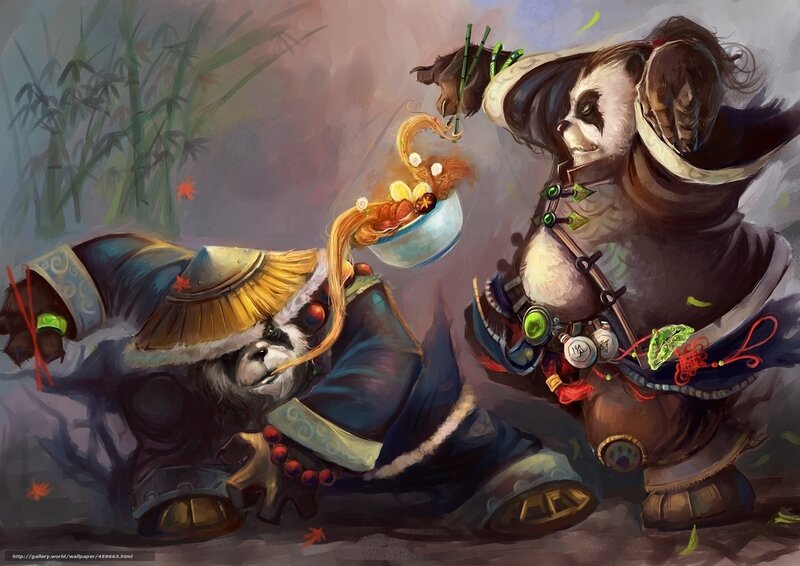 Panda Warriors Fighting — Brown