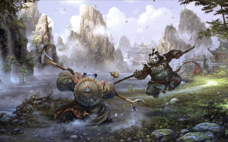 Panda Warriors Fighting