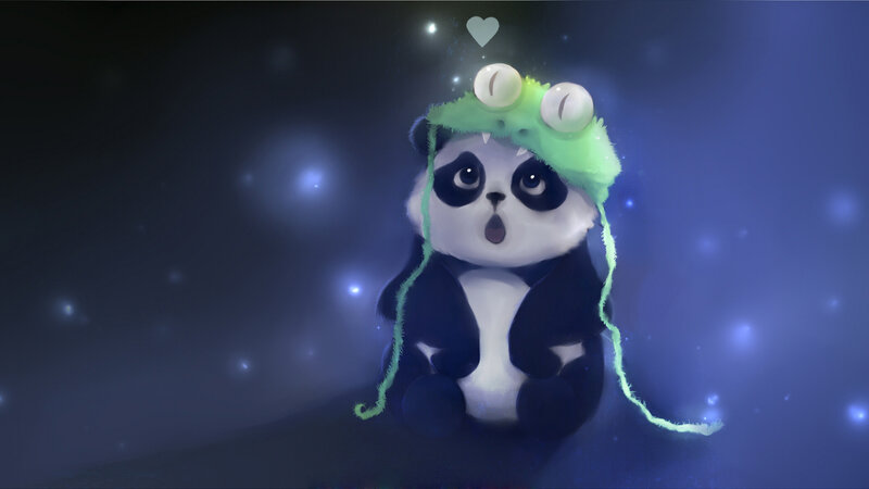 Panda Wearing Frog Hat
