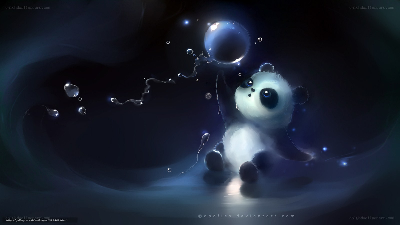 Panda with a bubble