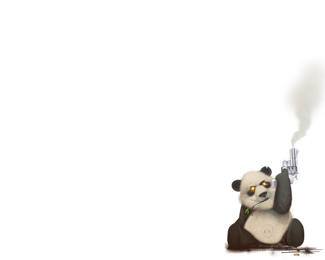 panda with a gun