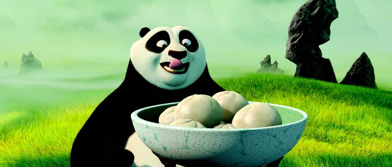 Panda with dumplings
