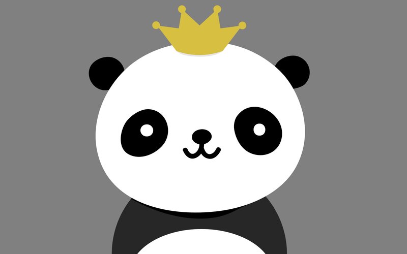 panda with golden crown