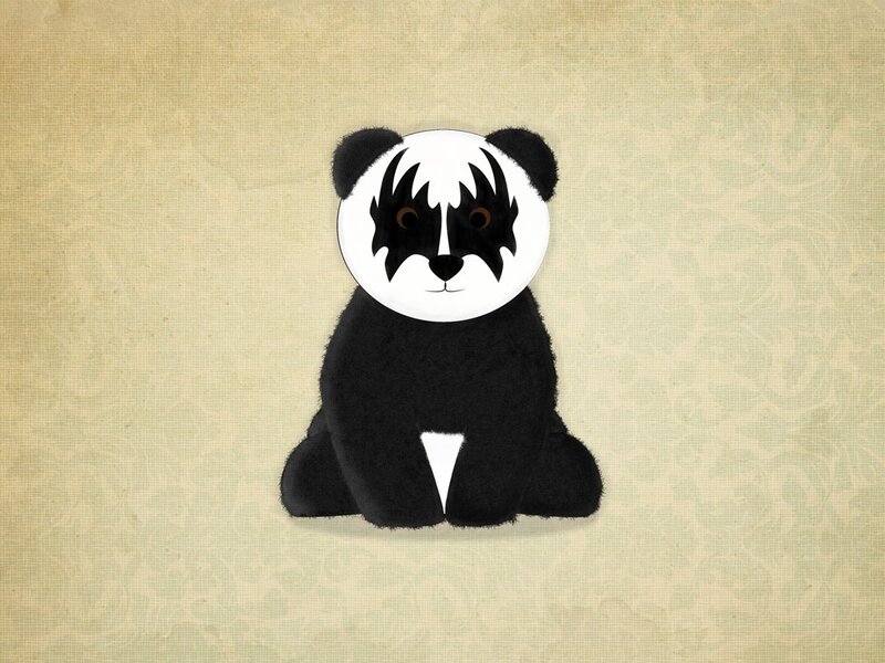panda with kiss makeup