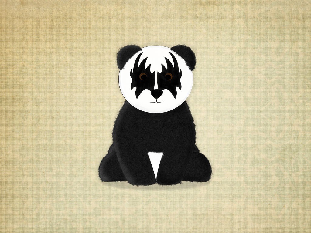 panda with kiss makeup