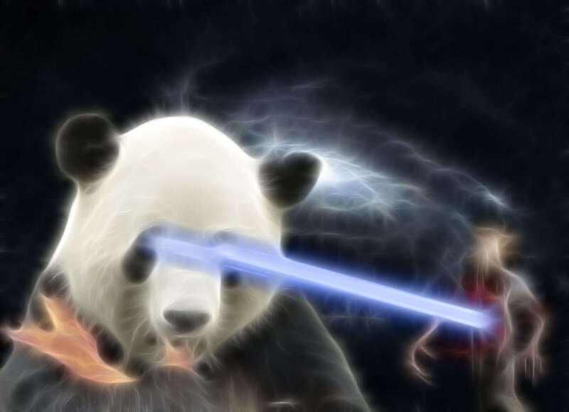 Panda with lightsaber