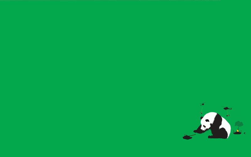 Panda with Military Toys — Green
