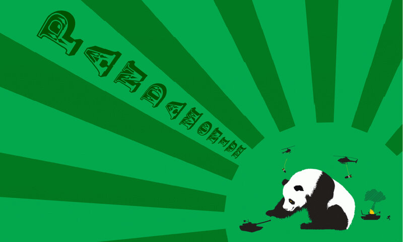 Panda with military vehicles