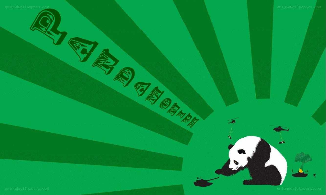 Panda with military vehicles