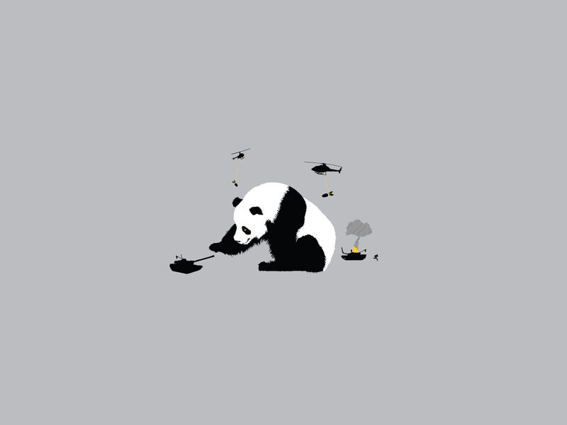 Panda with Military Vehicles — Gray
