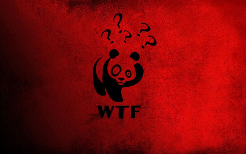 Panda with Question Marks — Red