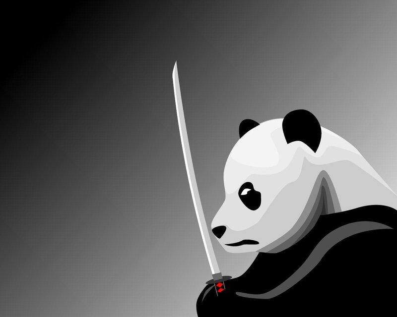 Panda with sword