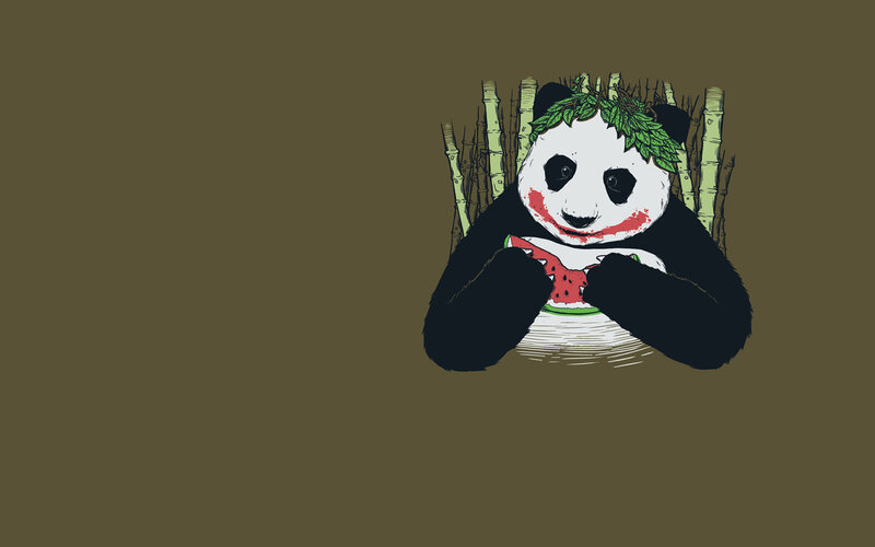 Panda with watermelon