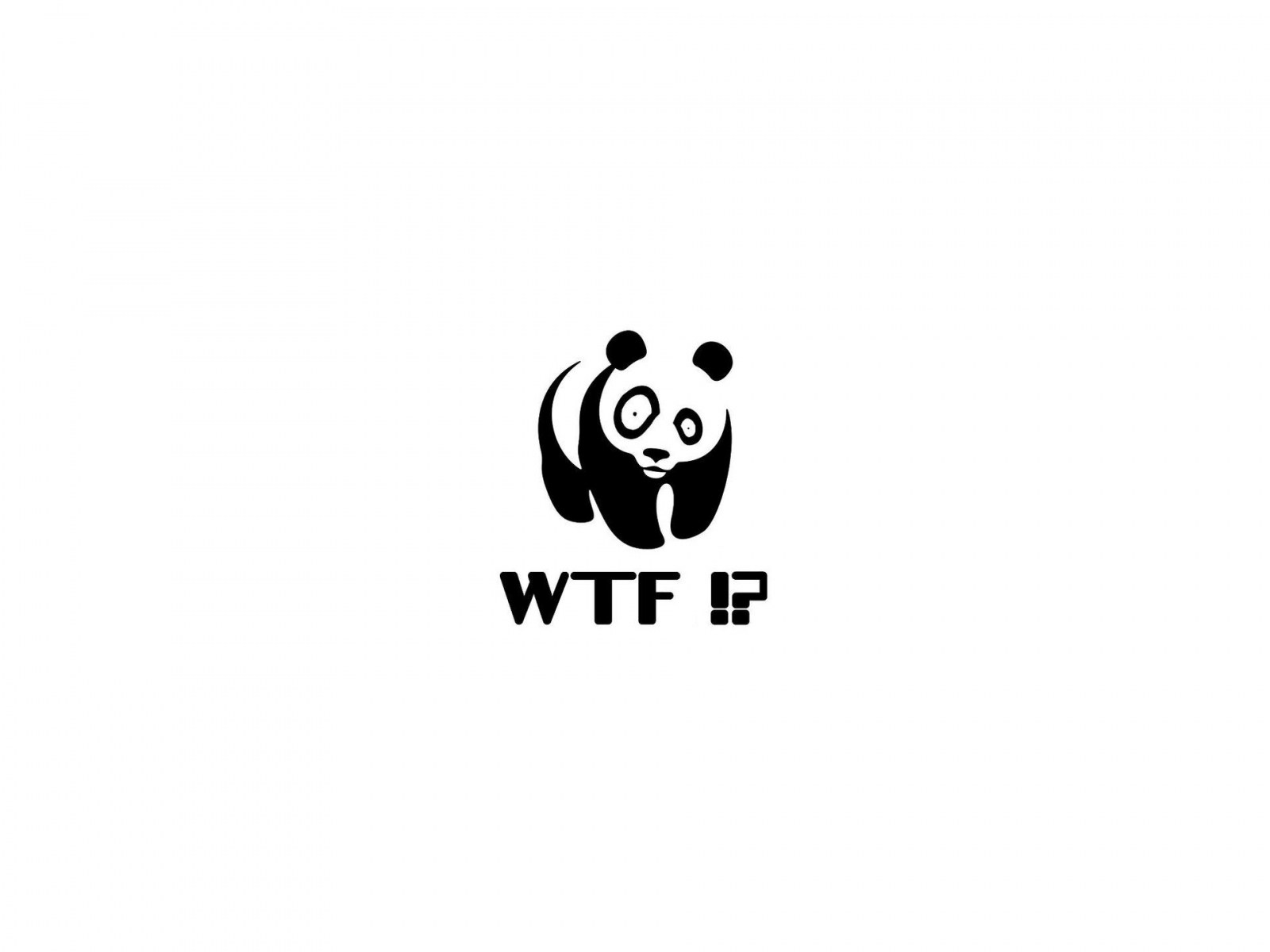 panda with wtf text