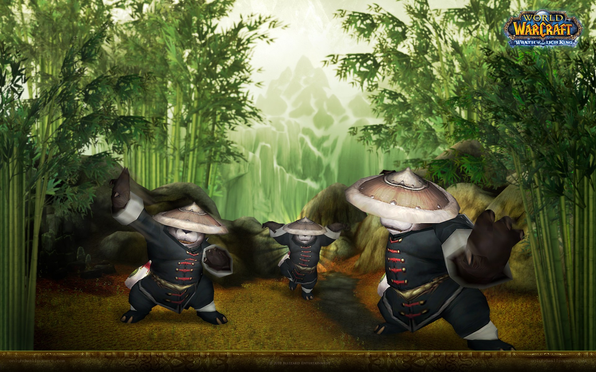 Pandaren in a bamboo forest
