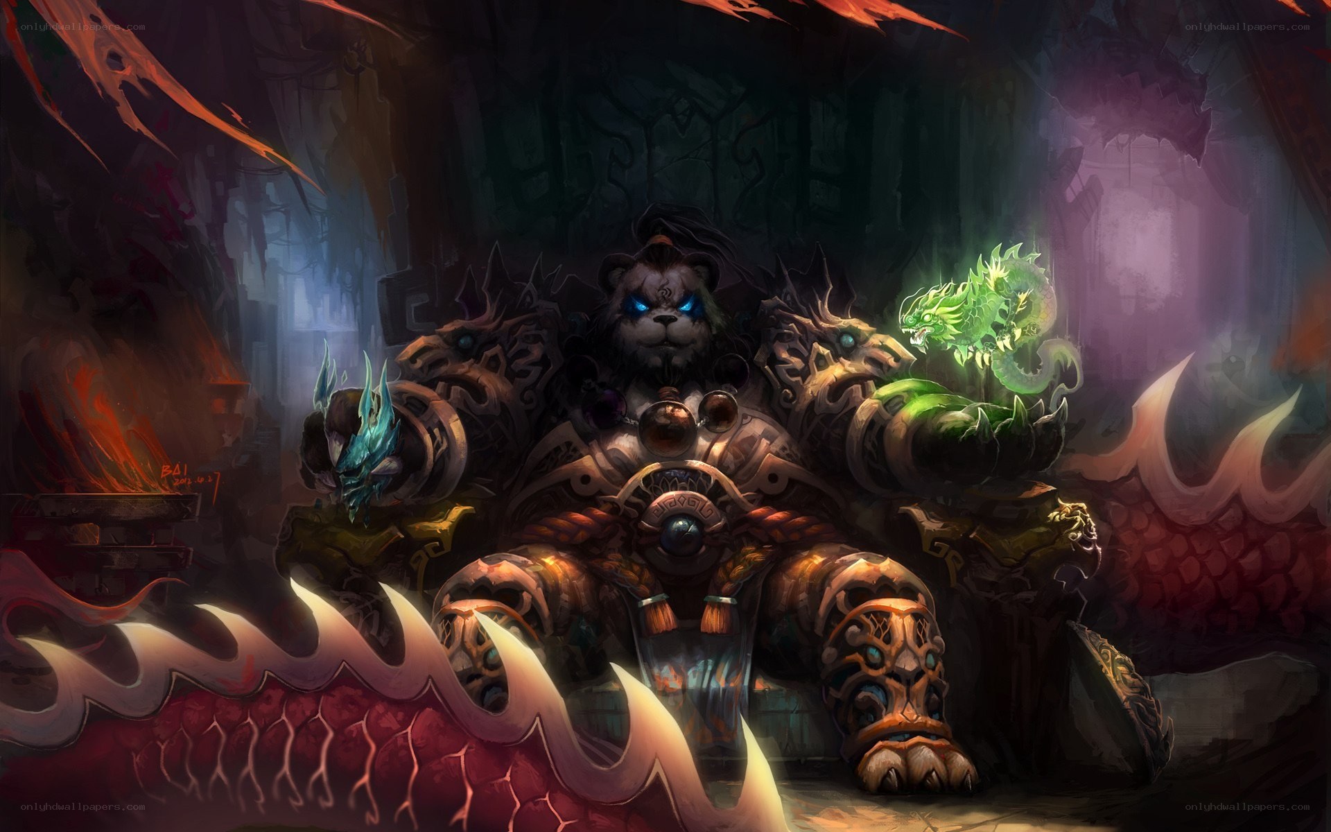 Pandaren warrior in ancient ruins