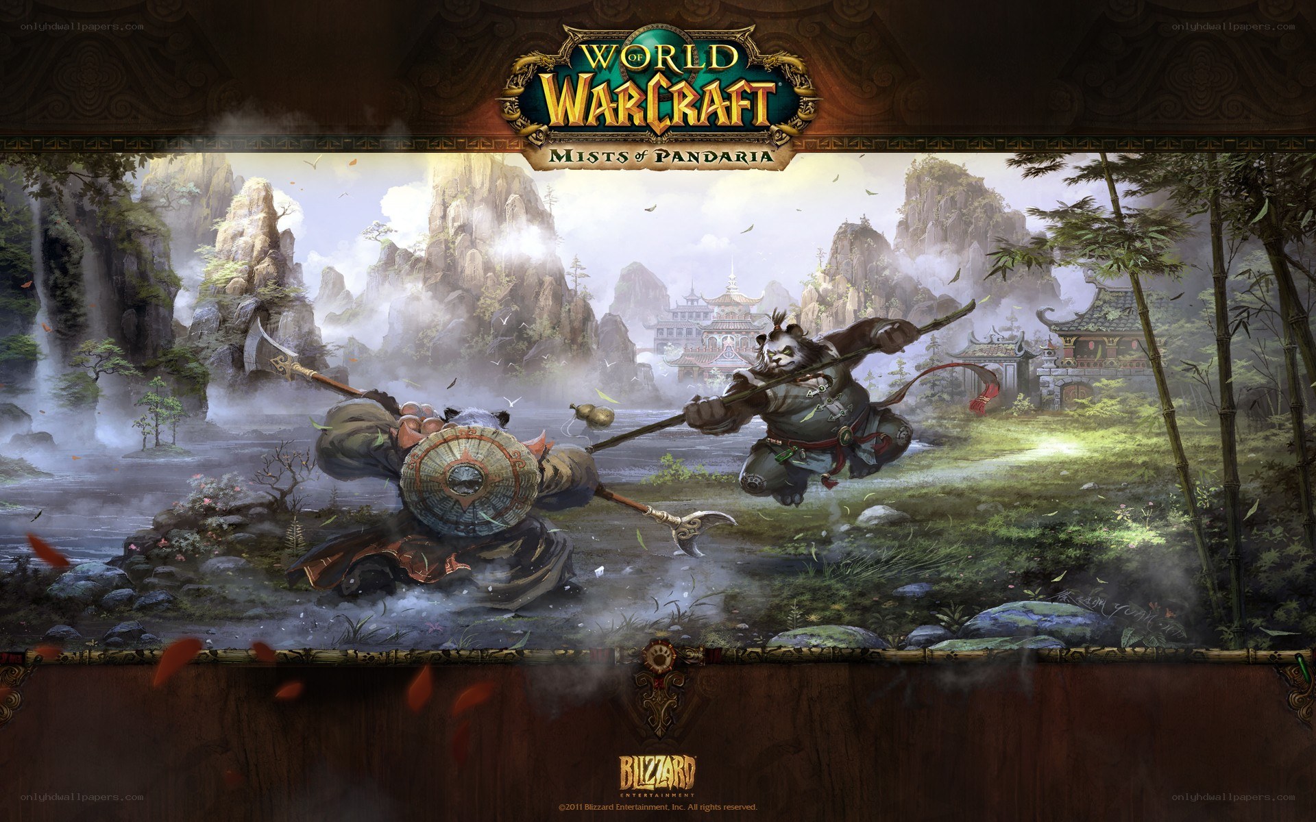 Pandaren warriors in combat