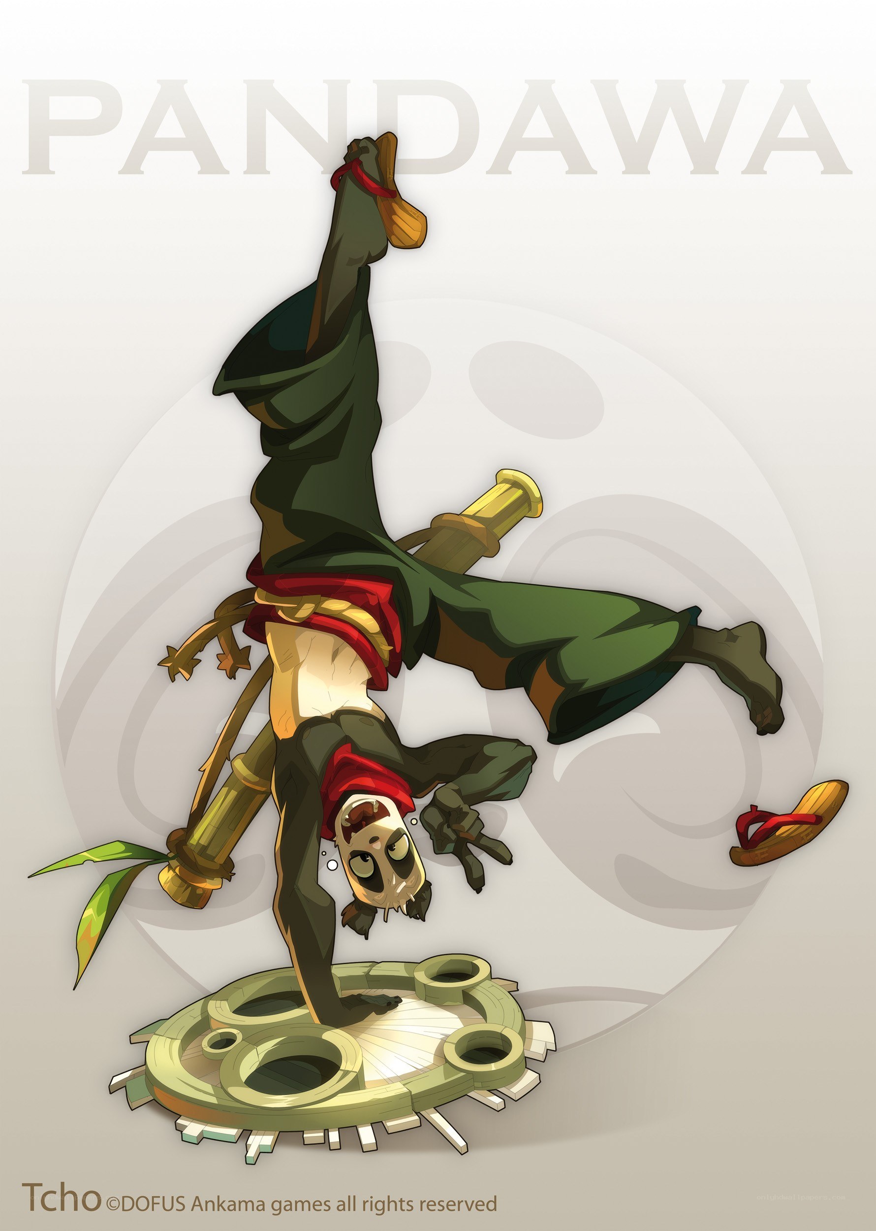 Pandawa character in acrobatic pose
