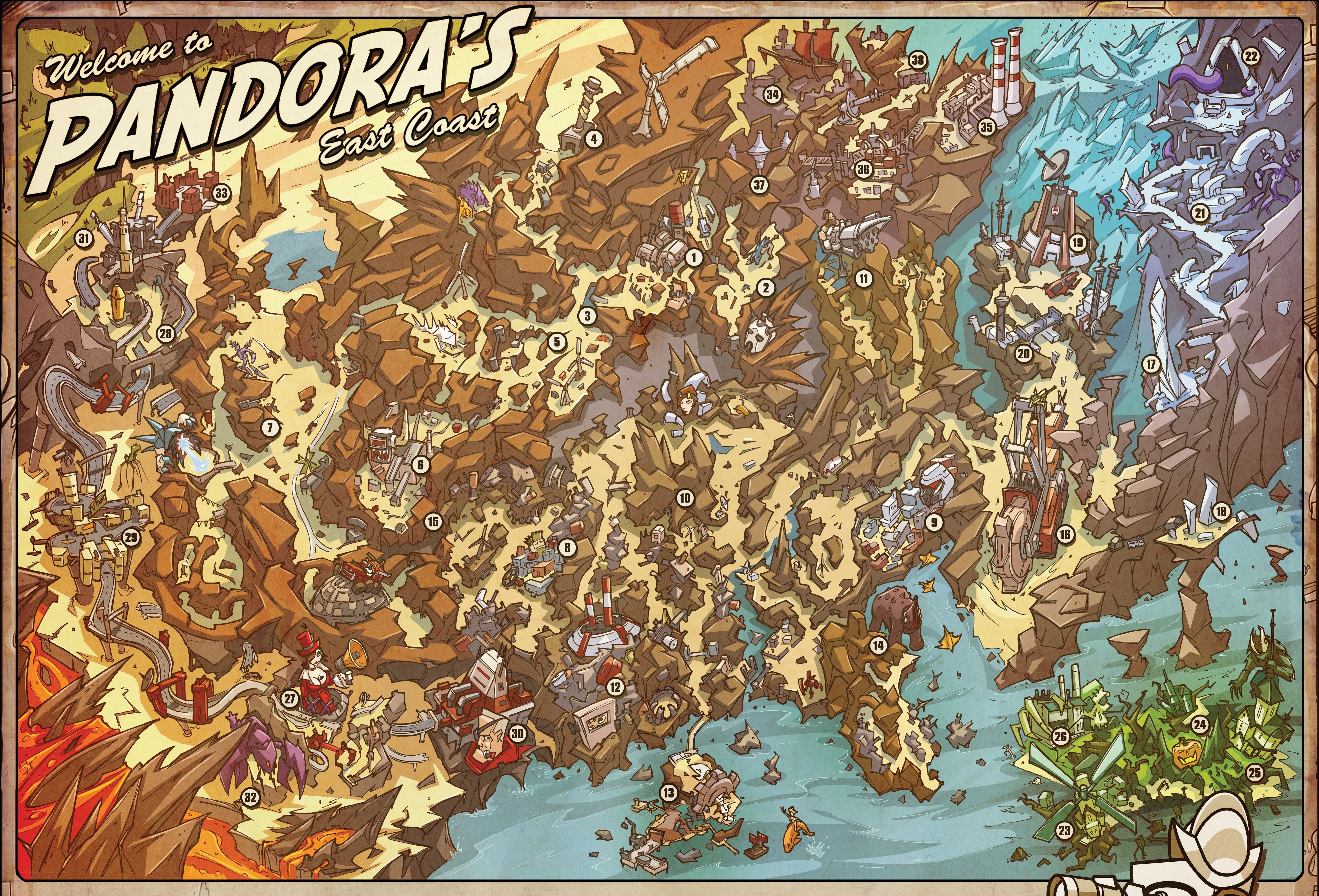 Pandora's East Coast map