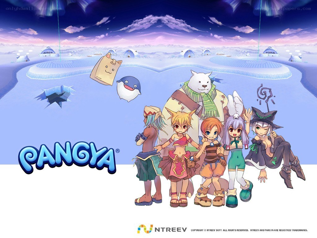 Pangya game characters in winter