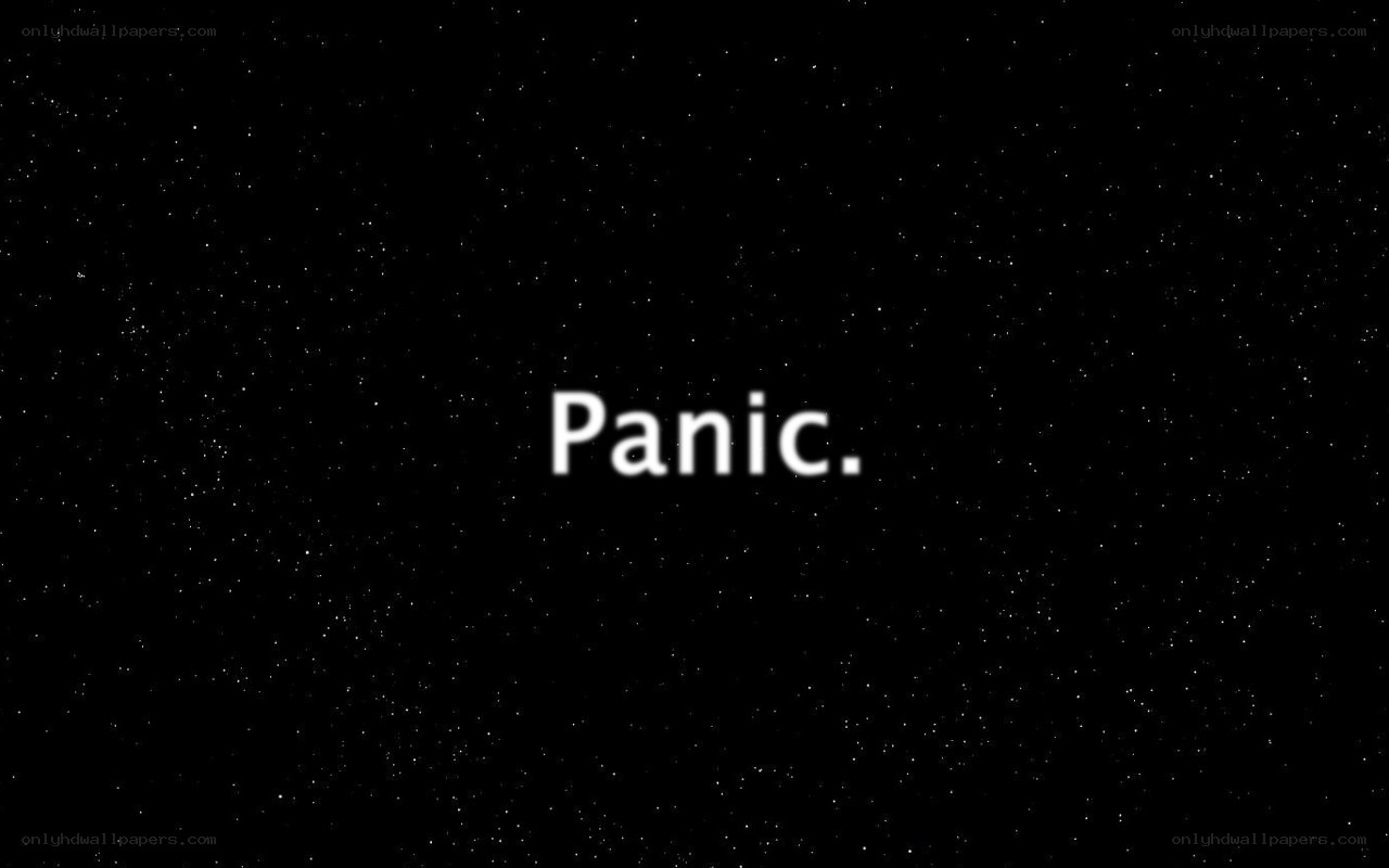 Panic text on starry background