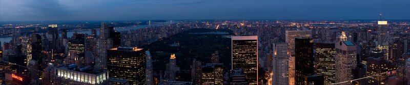 Panoramic City Skyline — Blue, Calm